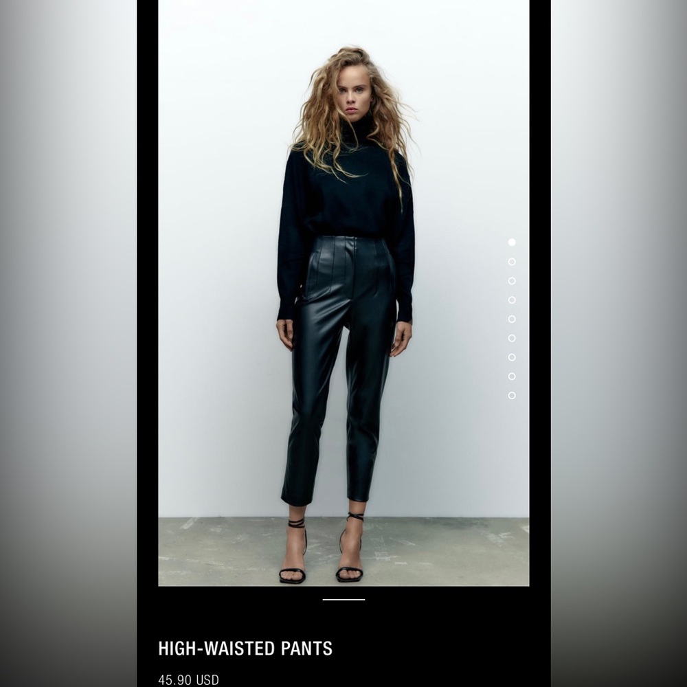 Zara Leather High-Waisted Pants